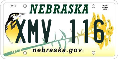 NE license plate XMV116