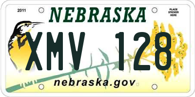 NE license plate XMV128