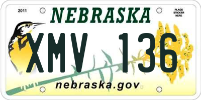 NE license plate XMV136