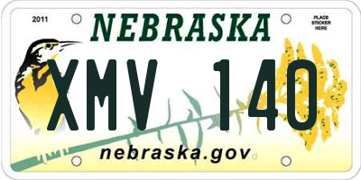 NE license plate XMV140