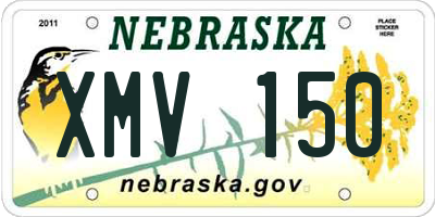 NE license plate XMV150