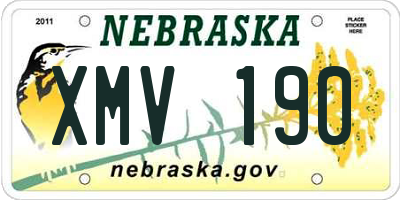 NE license plate XMV190