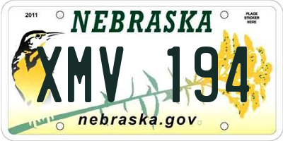 NE license plate XMV194