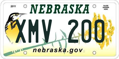 NE license plate XMV200