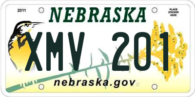 NE license plate XMV201