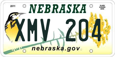 NE license plate XMV204