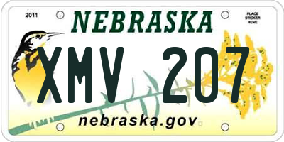 NE license plate XMV207
