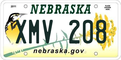 NE license plate XMV208