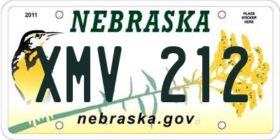 NE license plate XMV212