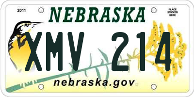 NE license plate XMV214