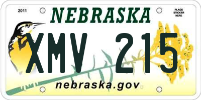 NE license plate XMV215