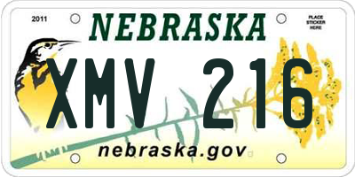 NE license plate XMV216