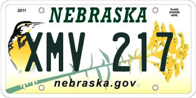 NE license plate XMV217
