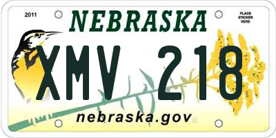 NE license plate XMV218