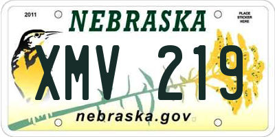 NE license plate XMV219