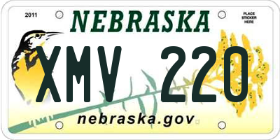 NE license plate XMV220