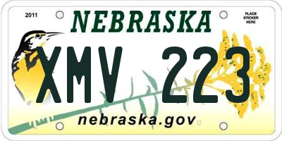 NE license plate XMV223