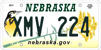NE license plate XMV224