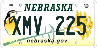NE license plate XMV225