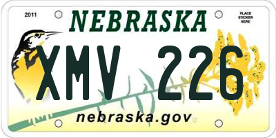 NE license plate XMV226