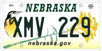 NE license plate XMV229