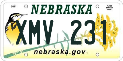 NE license plate XMV231