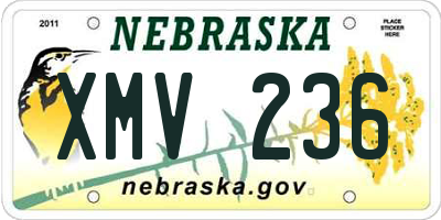 NE license plate XMV236