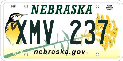 NE license plate XMV237