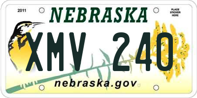 NE license plate XMV240