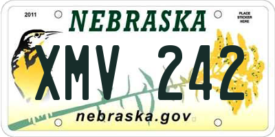 NE license plate XMV242