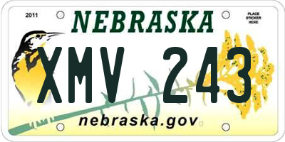 NE license plate XMV243