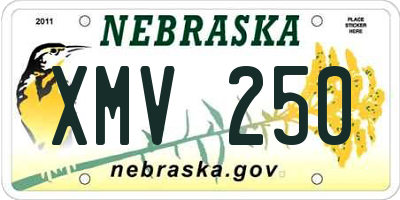 NE license plate XMV250