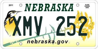 NE license plate XMV252