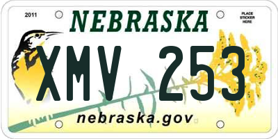 NE license plate XMV253
