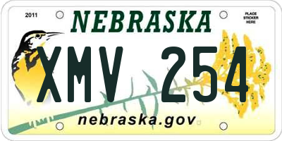 NE license plate XMV254