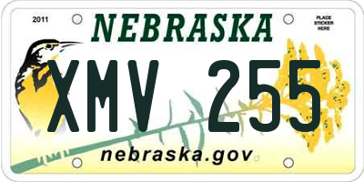 NE license plate XMV255