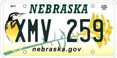 NE license plate XMV259