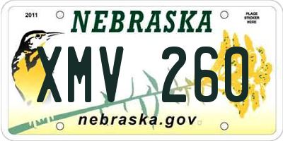 NE license plate XMV260