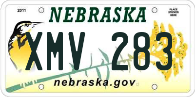NE license plate XMV283