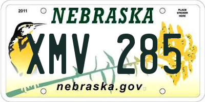 NE license plate XMV285