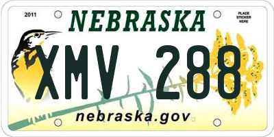 NE license plate XMV288