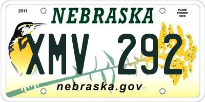 NE license plate XMV292