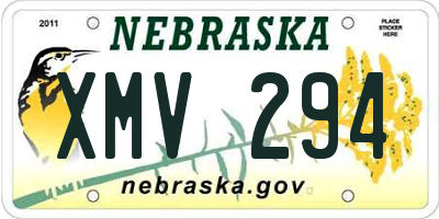 NE license plate XMV294