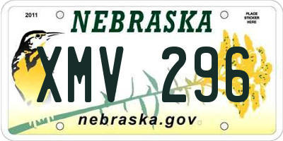 NE license plate XMV296