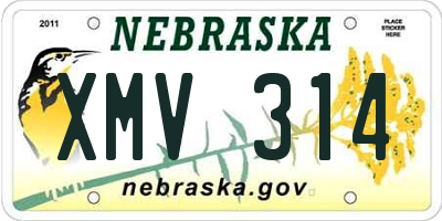 NE license plate XMV314