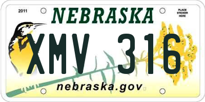 NE license plate XMV316