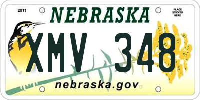 NE license plate XMV348