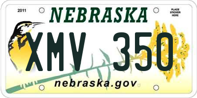 NE license plate XMV350