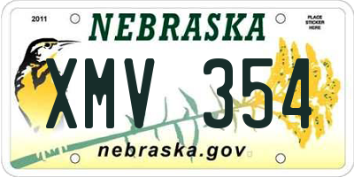 NE license plate XMV354