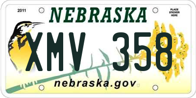 NE license plate XMV358